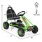 Iron Pedal Powered Ride On Car Go Kart for Kids with Adjustable Seat